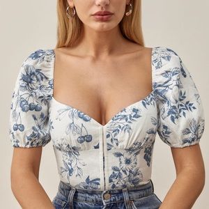 REFORMATION Rome Linen Top